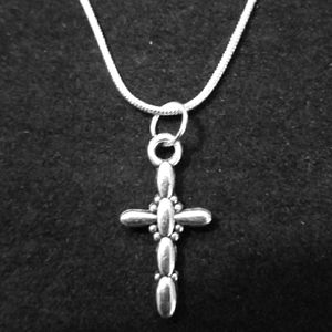 Star Burst Bubble Cross .925 Sterling Silver Neckl